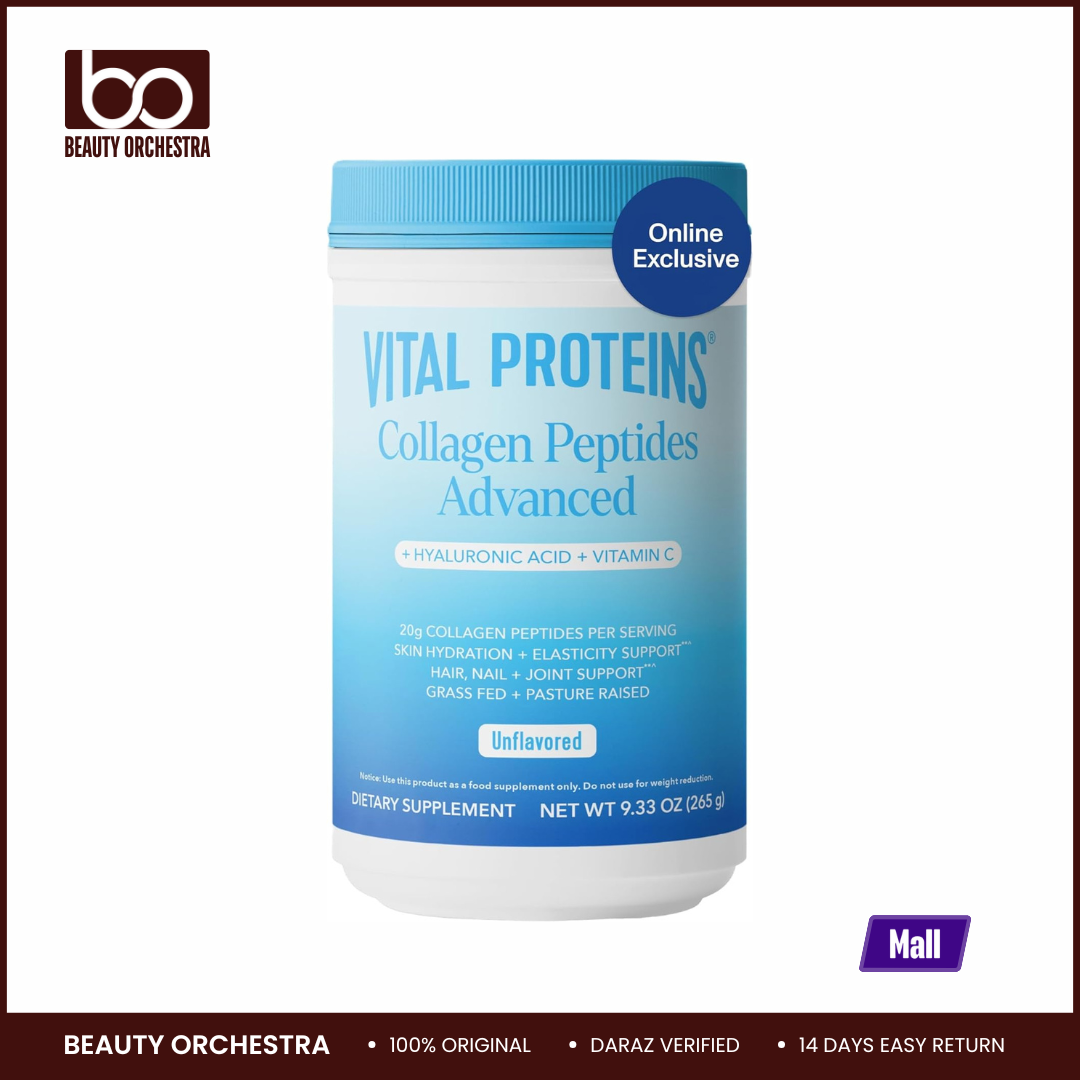 Picture of Vital Proteins Collagen Peptides Powder Advanced with Hyaluronic Acid & Vitamin C, Collagen Supplements, Unflavored - 265 gm