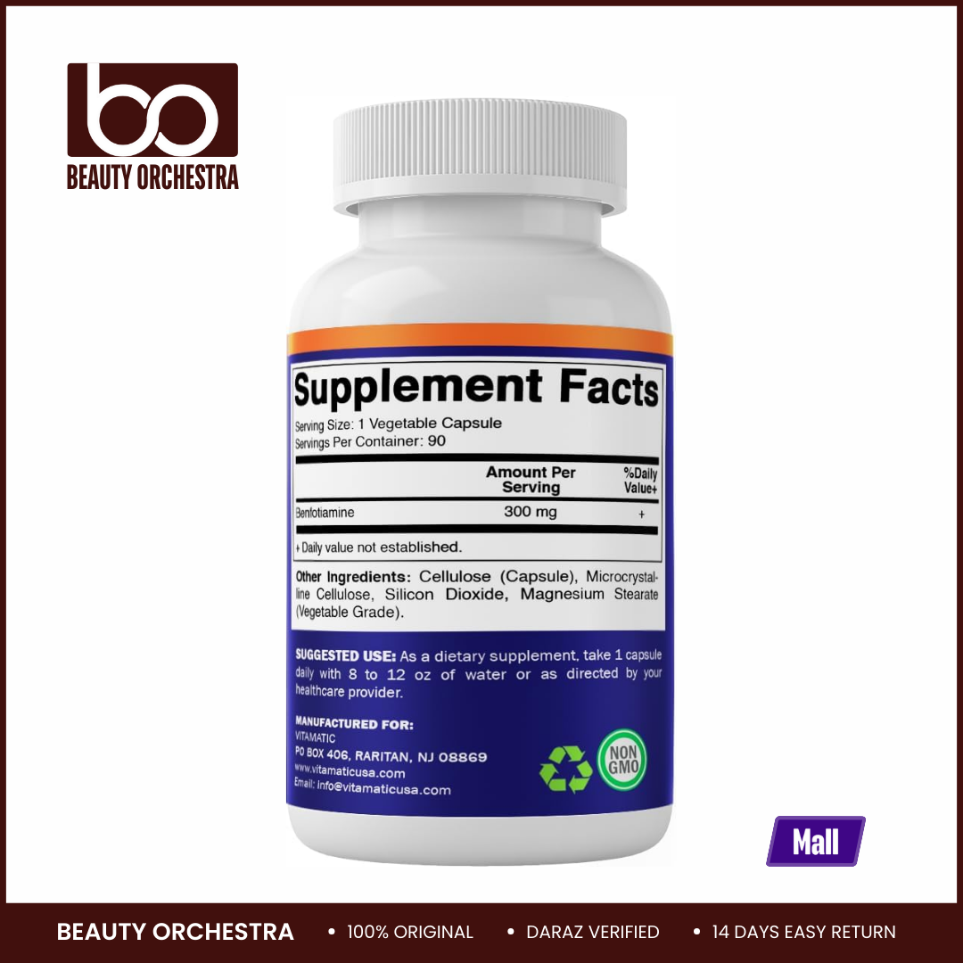 Picture of Vitamatic Benfotiamine 300 mg - 90 Veg Capsules