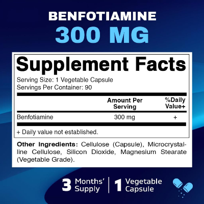 Picture of Vitamatic Benfotiamine 300 mg - 90 Veg Capsules