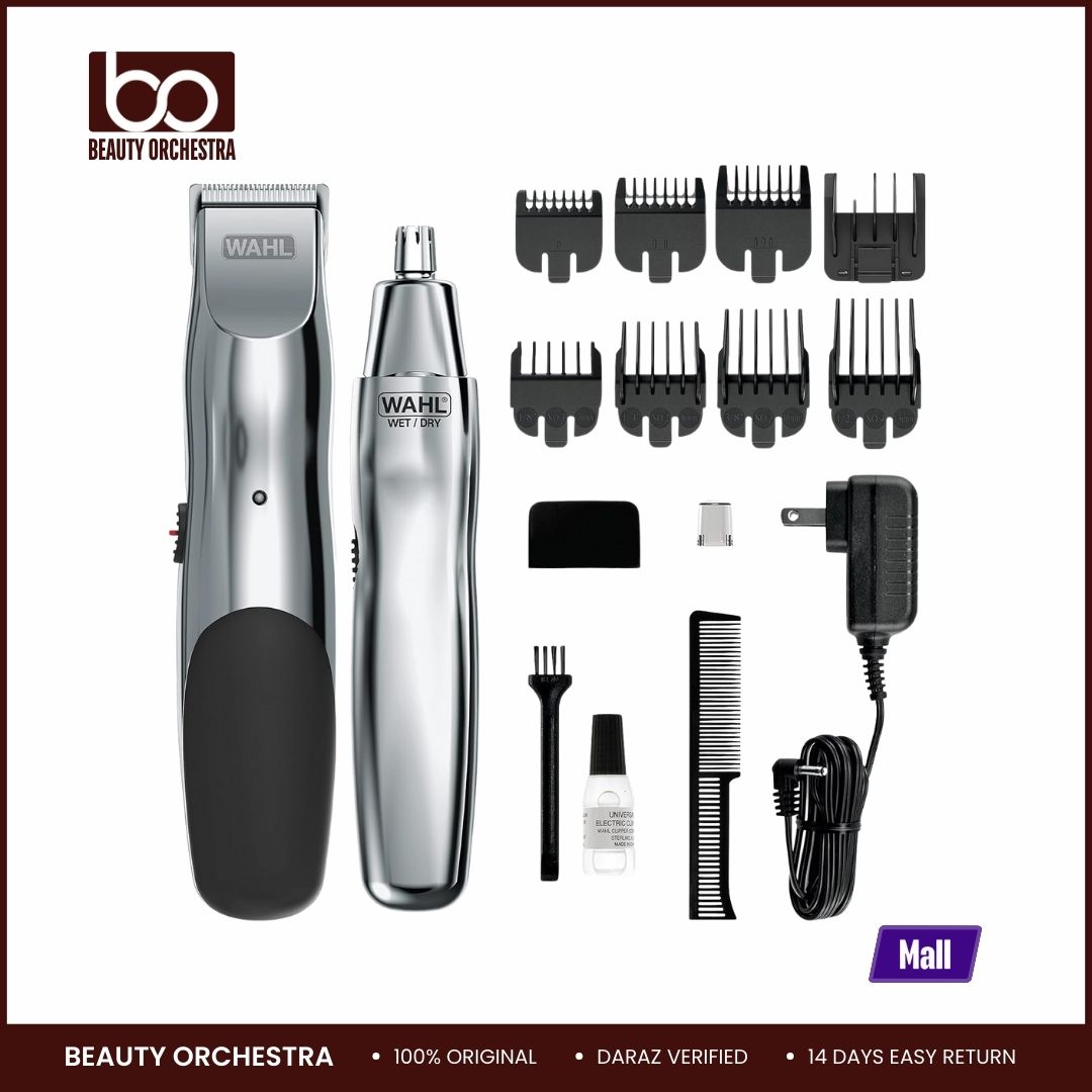 Picture of Wahl Groomsman Rechargeable Beard Trimmer kit for Mustaches Nose Hair and Light Detailing and Grooming with Bonus Wet/Dry Battery Nose Trimmer