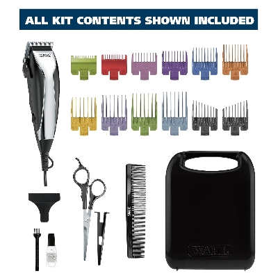 Picture of Wahl Home Haircutting Corded Clipper Kit with Adjustable Taper Lever and 10 Color Coded Guards for Easy Clipping & Trimming