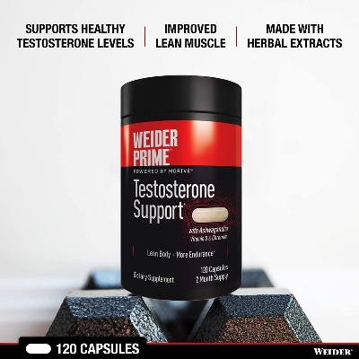 Picture of Weider Prime Testosterone Support - Men's Nutrition - Enriched with Vitamins & Minerals - 120 Capsules