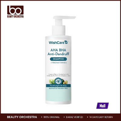 Picture of WishCare AHA BHA Anti Dandruff Shampoo for Women & Men- Piroctone Olamine, Salicylic Acid, LHA, Climbazole - 250ml