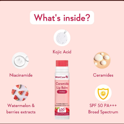 Picture of WishCare Ceramide Lip Balm with SPF 50 PA+++ (Tinted)