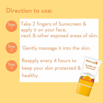 Picture of WishCare Invisible Gel Sunscreen SPF 50+ PA++++ - 50g