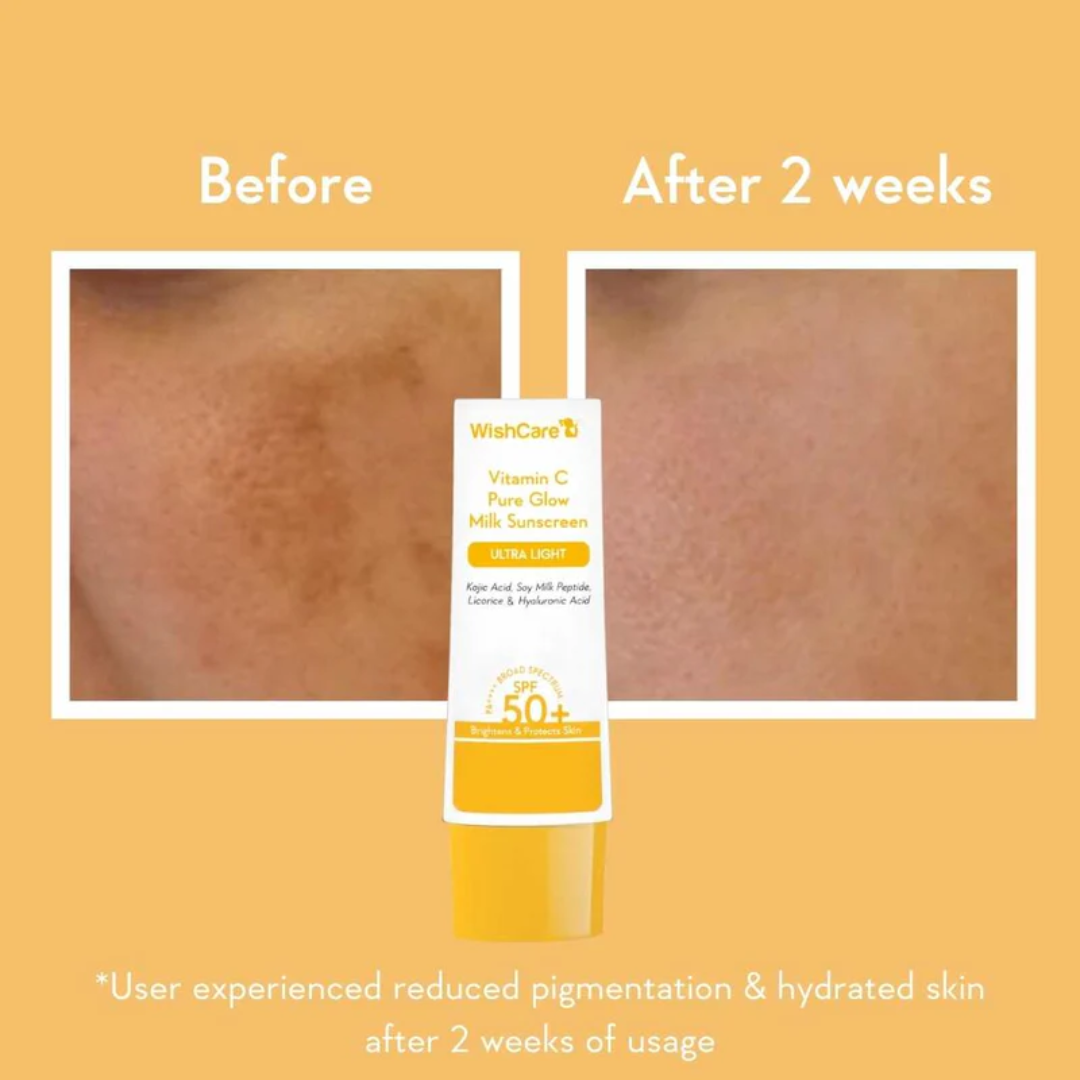 Picture of WishCare Vitamin C Pure Glow Milk Sunscreen - 50g