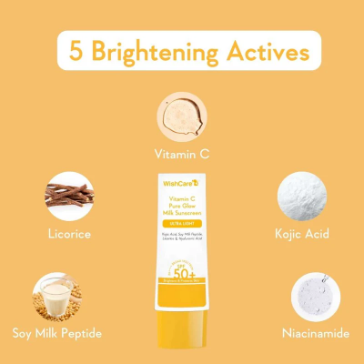 Picture of WishCare Vitamin C Pure Glow Milk Sunscreen - 50g