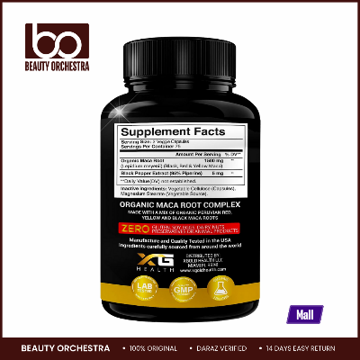 Picture of X Gold Health Organic Maca Root 1500mg - 150 Veggie Capsules; Black, Red & Yellow Peruvian Maca Root Extract, Energy & Mood Supplement for Men & Women + Black Pepper for Best Benefits