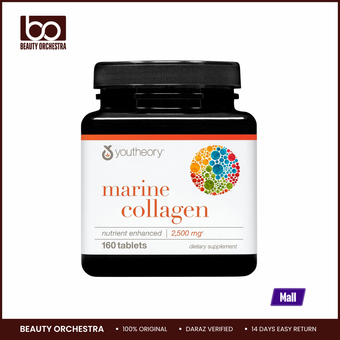 Picture of Youtheory Marine Collagen - 2,500 mg Hydrolyzed Collagen - 160 Tablets