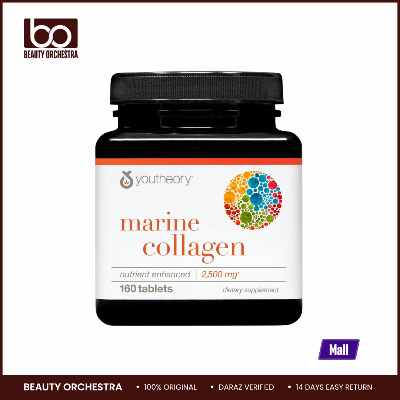 Picture of Youtheory Marine Collagen - 2,500 mg Hydrolyzed Collagen - 160 Tablets