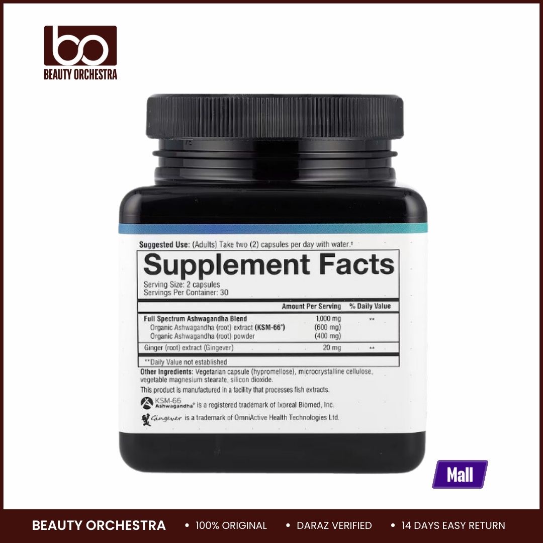 Picture of Youtheory, Ashwagandha, 60 Vegetarian Capsules