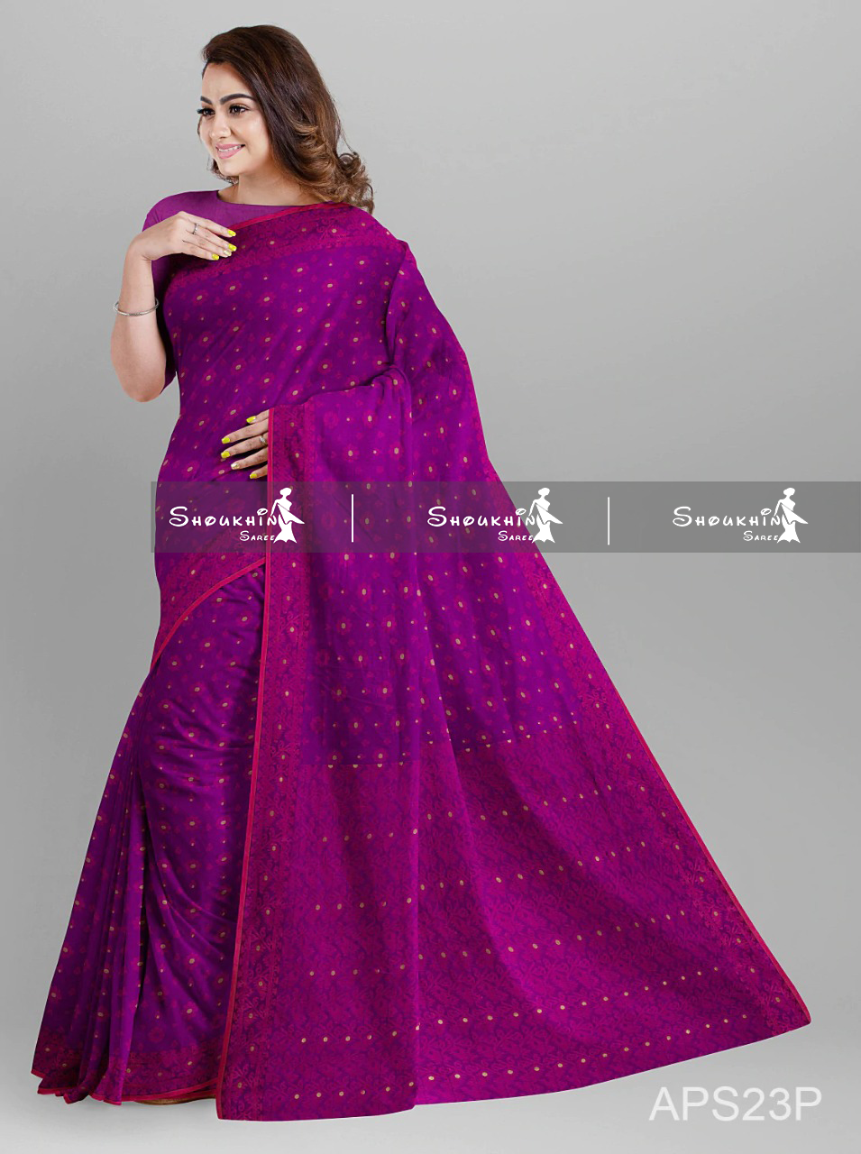 Picture of Half Silk Jamdani Saree