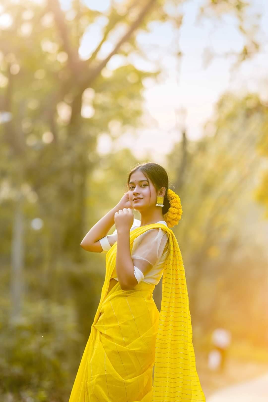 Picture of Whimsical Indispensable -Quality And Durablity -Fashionable Half Silk Chumki Tangail Tat Saree For Women - Sari- Innovative