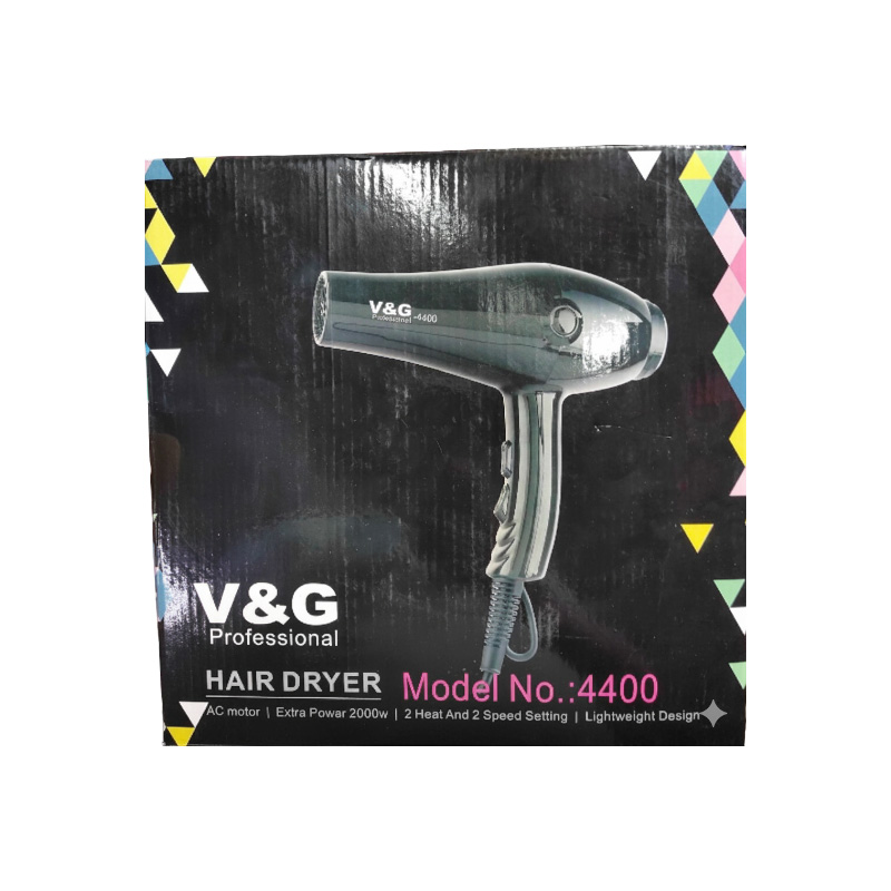 Picture of V&G 4400 Professional 2000W Hair Dryer With AC Motor Hot & Cold Mode, 2 Heat Temperature, 2 Speed Setting