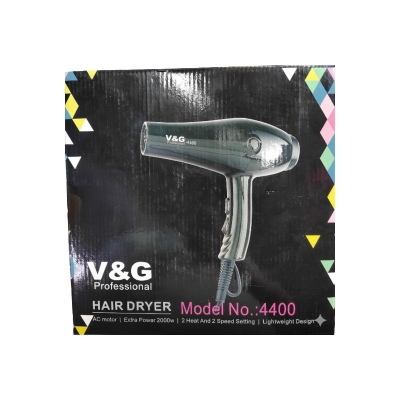 Picture of V&G 4400 Professional 2000W Hair Dryer With AC Motor Hot & Cold Mode, 2 Heat Temperature, 2 Speed Setting