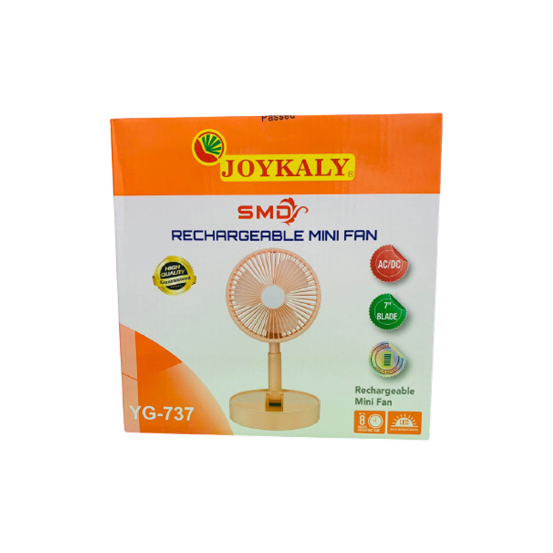 Picture of JOYKALY YG-737 Rechargeable Lithium Battery Strong Wind Foldable & Movable Table Fan With Light