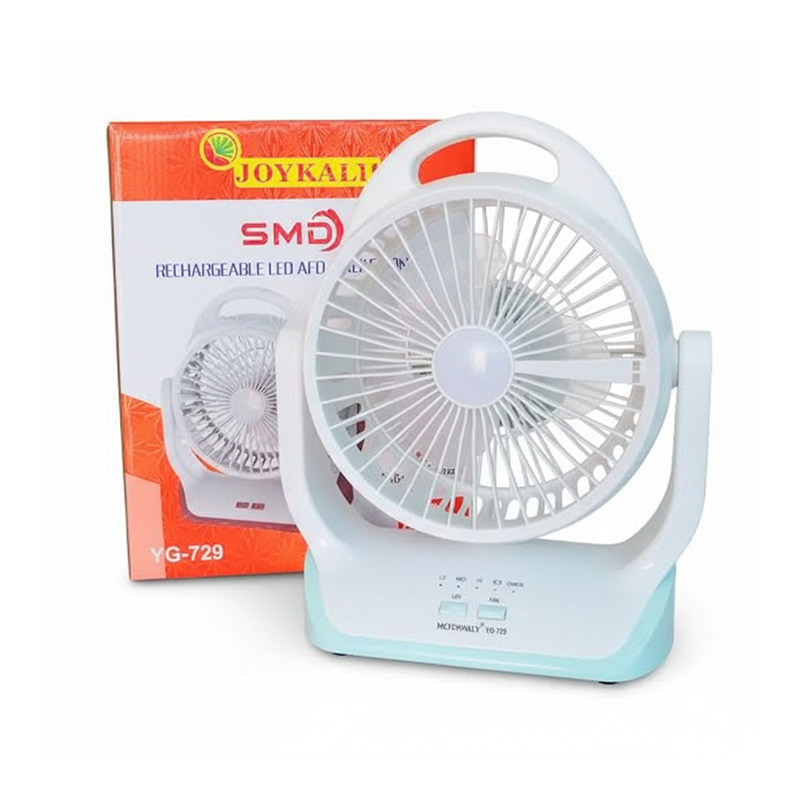 Picture of JOYKALY YG-729 Portable Rechargeable LED Light AC/AD Electronic Fan with 8" inches High Speed Blade