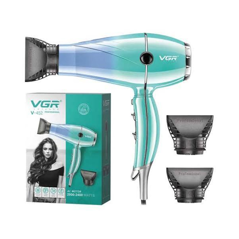 Picture of VGR V-452 Hair Dryer Professional Hair Dryer Portable Hair Dryer Machine Three Heat Settings Anion Thermostatic 2 Speed Settings