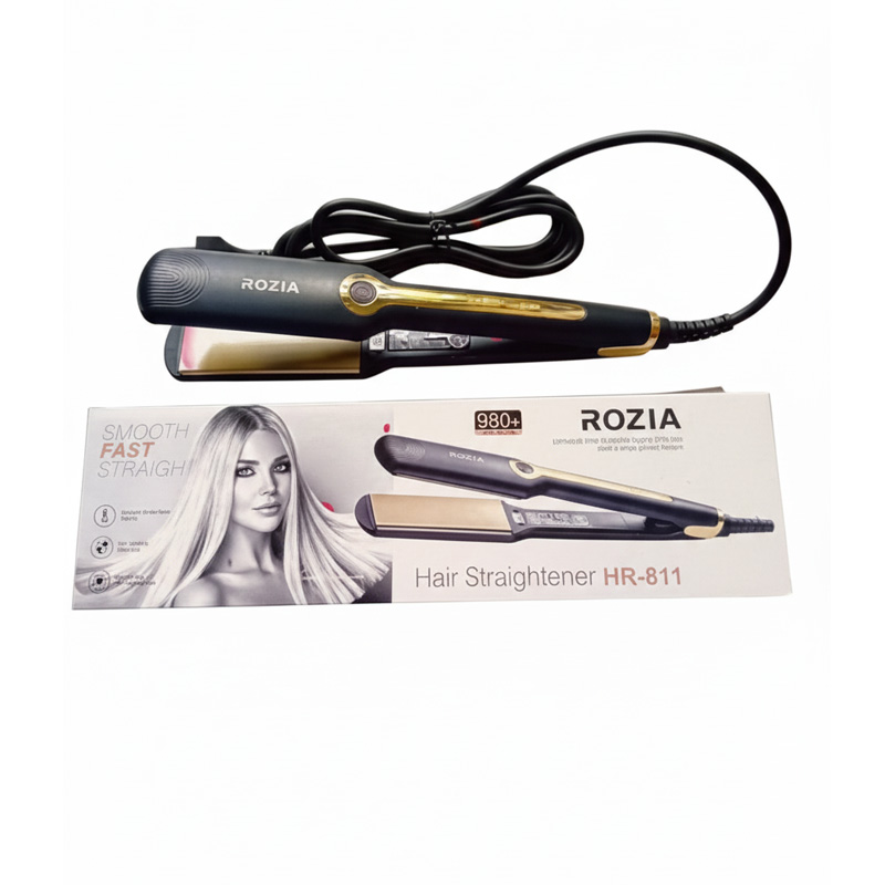 Picture of ROZIA Premium Professional Ceramic Hair Straightener/Iron HR-811 (Black, Gold)