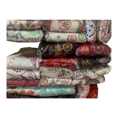 Picture of Hand Made Cotton Nakshi Kantha Size: (7 x 8) - Multi Color