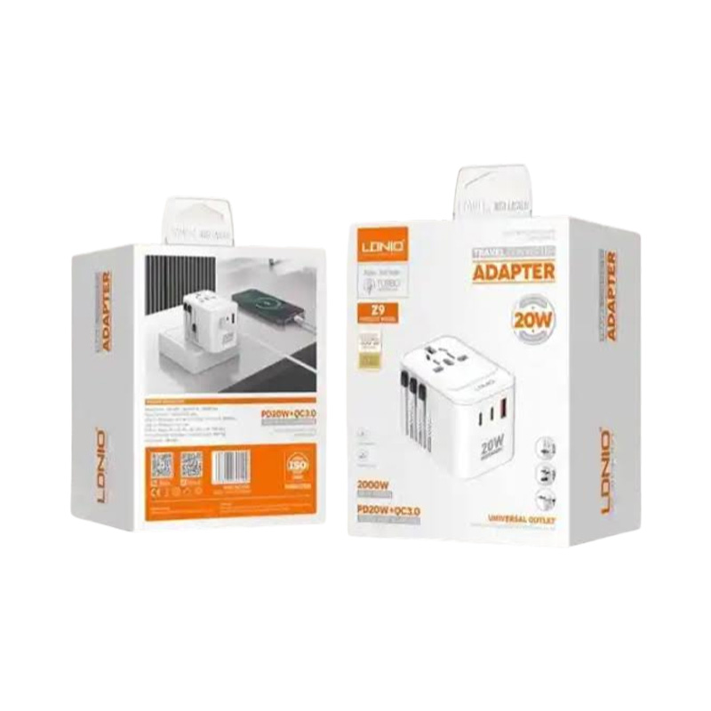 Picture of LDNIO Z9 3 USB Ports 20W GaN Travel Adapter
