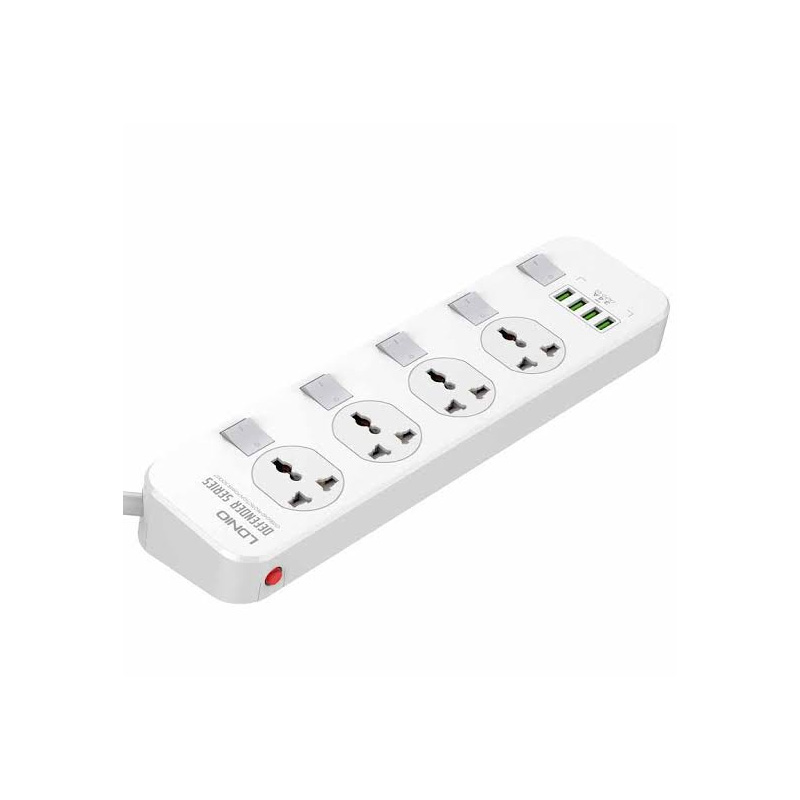 Picture of LDNIO SC4408 (ORG) Electrical Socket Smart Extension Multifunction Power Supply Strip Charger Adapter With 4 USB Port