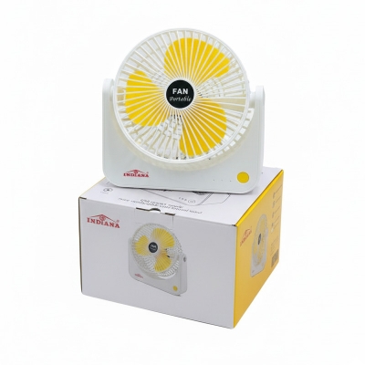 Picture of Compact Fan INDIANA brand Portable Mini Desk Fan Rechargeable Table Fans with Battery USB Type C Cable Wire Three-Speed Wind for Car Outdoor Household Use
