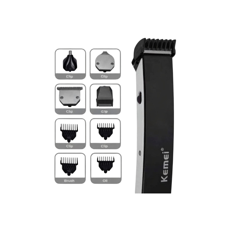 Picture of 5 In 1 Electric Nose Ear Engraving Beard Trimmer Hair Clipper Professional 5 Blades  Shaver Cutting Shaving Machine- Kemei KM -3590