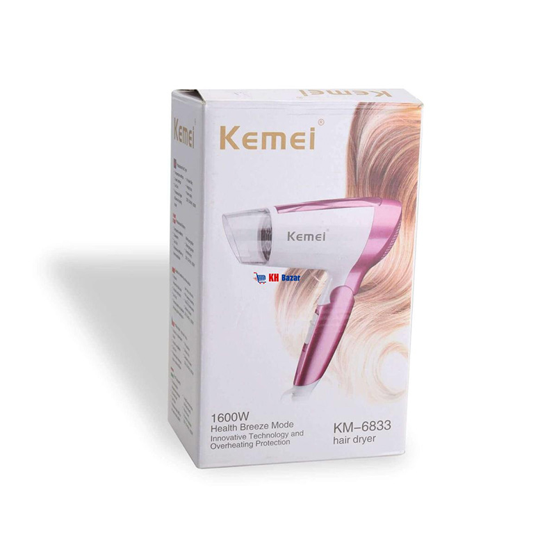 Picture of Kemey KM-6833 Professional Hair Dryer Hot and Cool Medium size heavy duty 1600watts