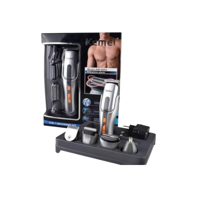 Picture of Kemei Km-680A - 8 In 1 Grooming Kit Shaver And Trimmer For Men - Silver