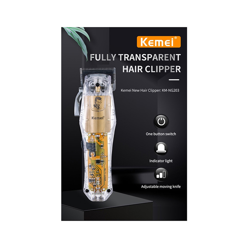Picture of Kemei-NG203 Professional Electric Hair Cutting Machine Hair Trimmer Rechargeable Transparent Powerful Precision Hair Clipper