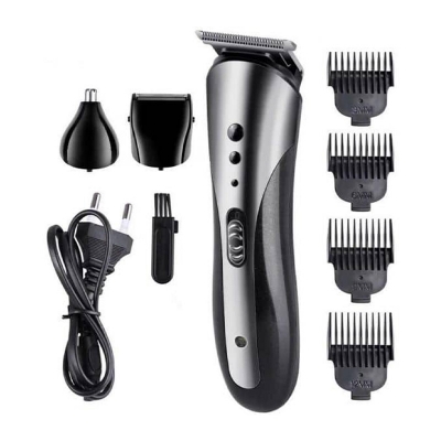Picture of KM1071 3 in 1 Professional Rechargeable Hair Clipper Trimmer & Shaver Black & Silver