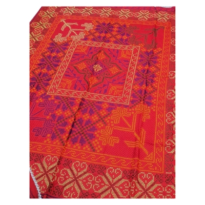 Picture of Beautiful Hand Made  (90"-80")Cotton Nokshi Katha - (RED)