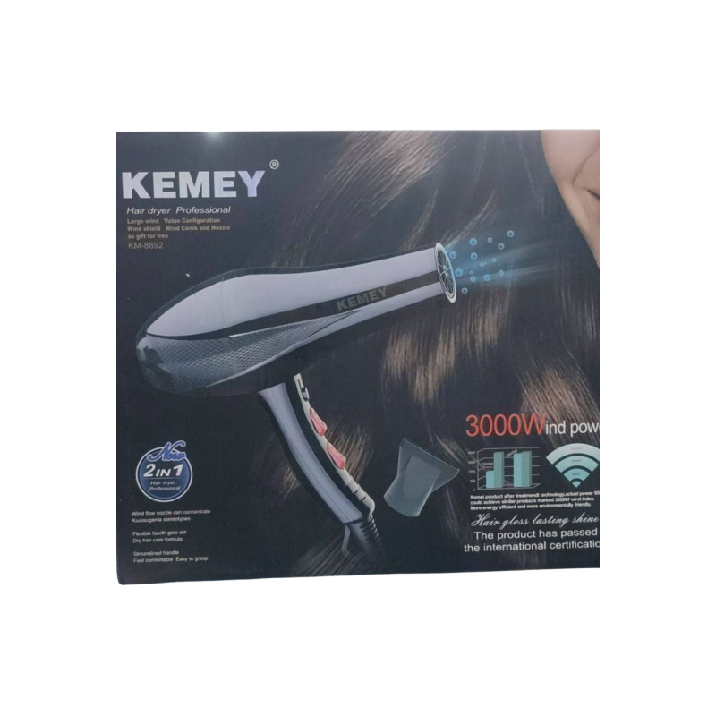 Picture of Kemey Professional high-power anion hair dryer  M-8892 Black
