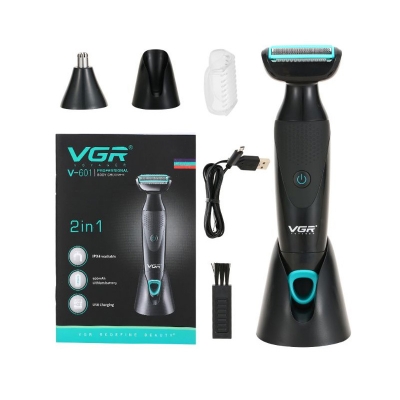 Picture of VGR V-601 New Design 2 in 1 IPX 5 Waterproof Hair Removal Appliances Rechargeable Electric Ear Face Eyebrow Nose Hair Trimmer 1 buyer
