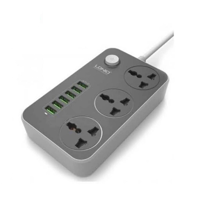 Picture of Ldnio 3.4A 6 Usb Charger And 3 Electrical Socket Sc-3604 Fast Charging Smart Power Strip 6 Usb Charger 3 Universal Power Plug (Eu/Uk/Us/Au) - Charger