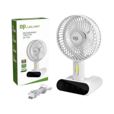 Picture of Rechargeable Table Fan DP 7624 Touch Fan With Lamp USB Charging Portable Handheld 3 Gear Speed Desktop Mini Fan