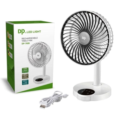 Picture of DP Rechargeable Portable Desktop Table Fan With LED Night Light DP-7626
