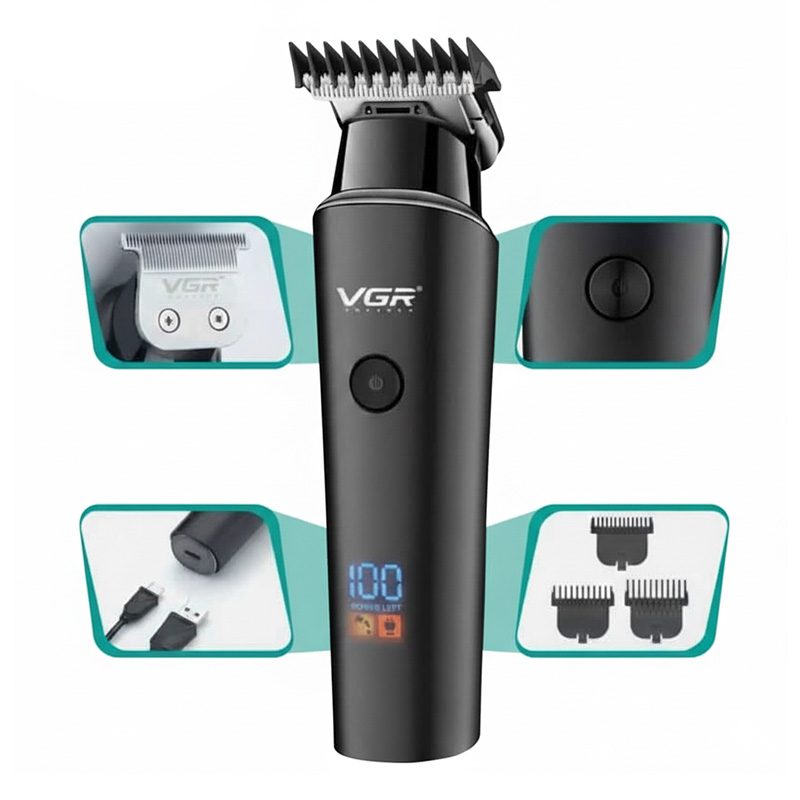 Picture of VGR V-937 NEW 8-hour Use time electric clipper LCD hair clipper hair salon special engraving electric clipper