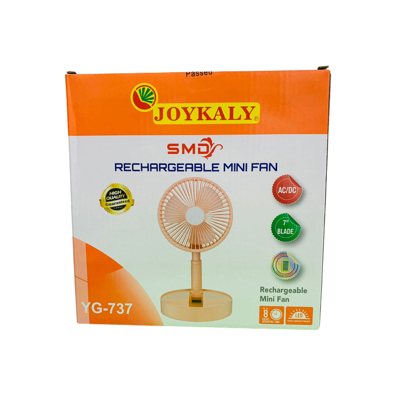 Picture of JOYKALY YG-737 AC/DC Rechargeable Lithium Battery Foldable & Movable Table Fan With Light