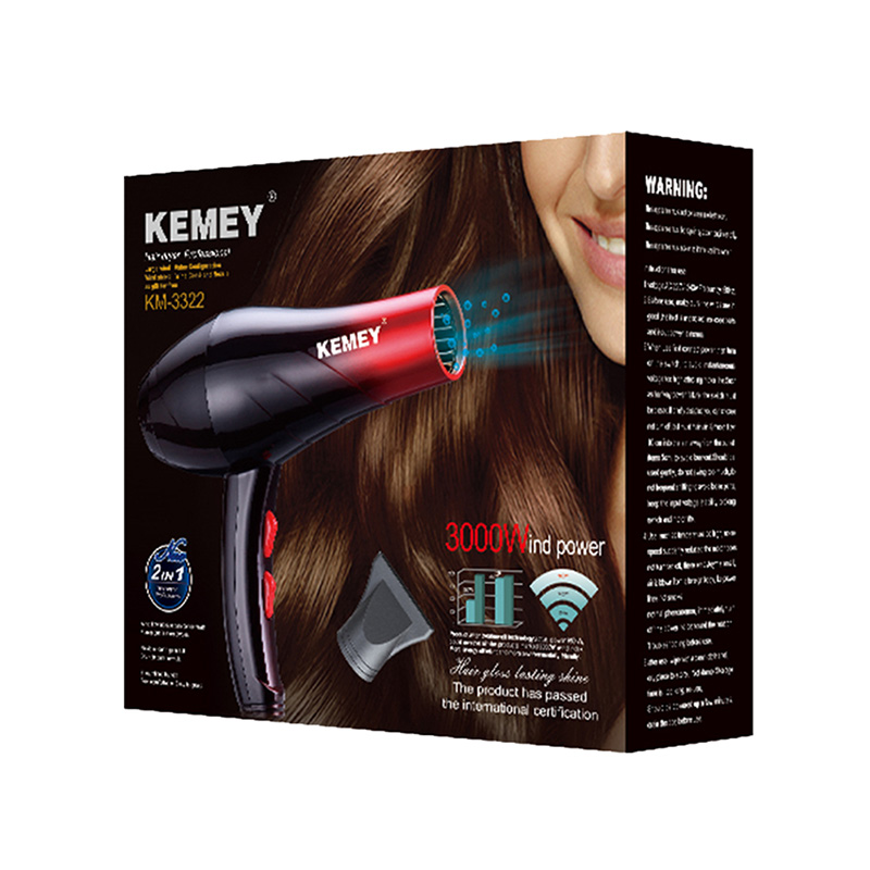 Picture of KEMEY KM-3322 1000W high-power three-in-one electric hair dryer for professional hairdressing salons