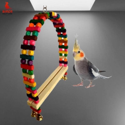 Picture of Birds Swing for Cage Accessory Perch Bird Toy for Budgies, Cockatiel, Parrot, Java, Finch, Canary and Other Small Birds