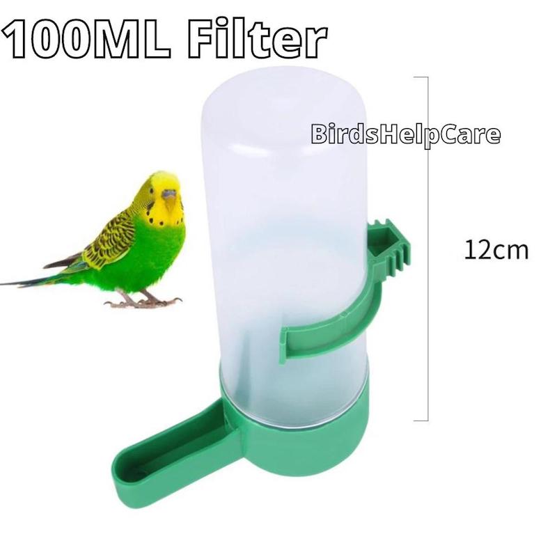 Picture of 2 Pcs Pet Bird Drinker Feeder Food Spoon Bird Supplies Parrot Parakeet Automatic Water Cups Bottle Feeder Bird Accessories