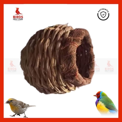 Picture of Handmade Straw Natural Bird Nest Bird House Parrot Nest Cages & Accessories pearl of the bird's nest Breeding nest 1pcs