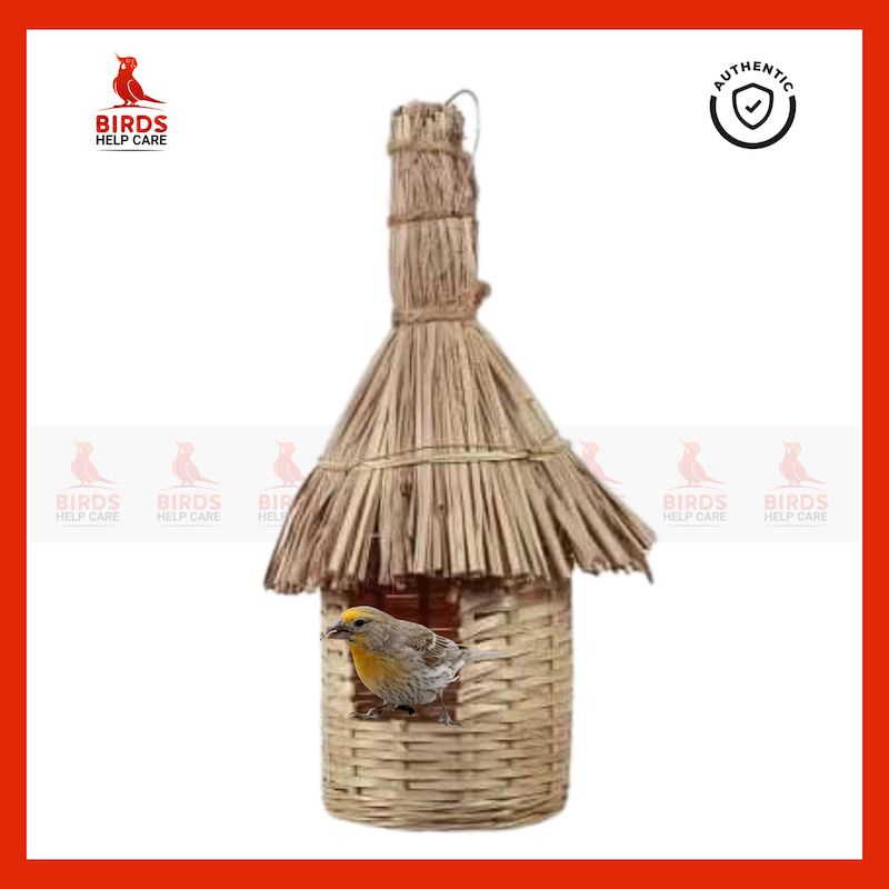 Picture of Handmade Straw Natural Bird Nest Bird House Parrot Nest Cages & Accessories pearl of the bird's nest Breeding nest 1pcs