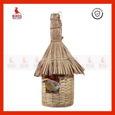 Picture of Handmade Straw Natural Bird Nest Bird House Parrot Nest Cages & Accessories pearl of the bird's nest Breeding nest 1pcs