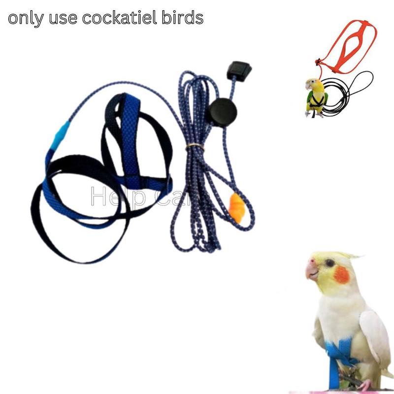 Picture of Adjustable Parrot Bird Harness Leash Anti-Bite Flying Training Rope Pet Outdoor Traction Fit Budgerigar Lovebird Cockatiel Mynah Small Birds