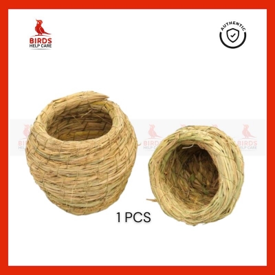 Picture of Handmade Straw Natural Bird Nest Bird House Parrot Nest Cages & Accessories pearl of the bird's nest Breeding nest 1pcs