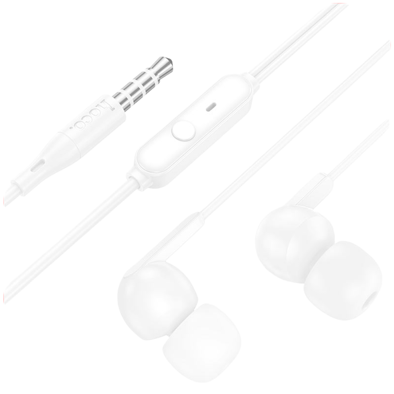 Picture of Hoco M124 Wide Wired Earphones | 10 mm Drivers | 3.5 mm AUX Jack | 1.2 m Tangle-Free Cable | In-Line Mic & Single-Button Control | Universal Compatibility