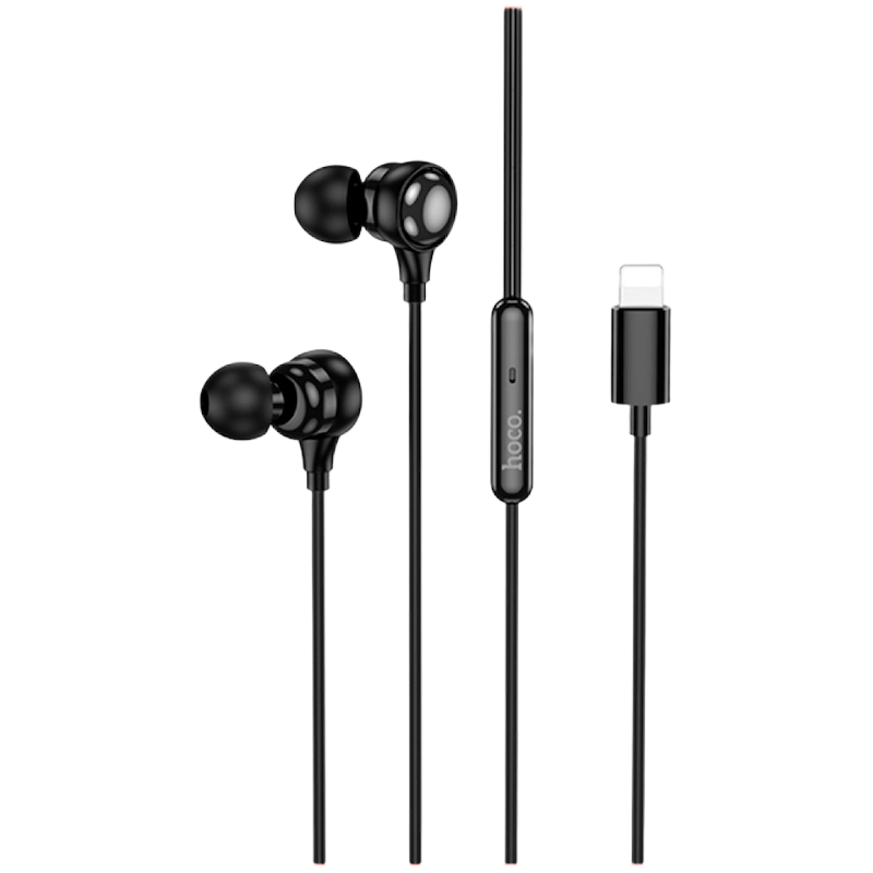 Picture of Hoco M116 Lightning Earphones | 10 mm Driver | Lightning Digital Jack | 1.2 m Tangle‑Resistant Cable | In‑Line Mic & Control | Lightweight 15 g | iPhone/iPad Compatible